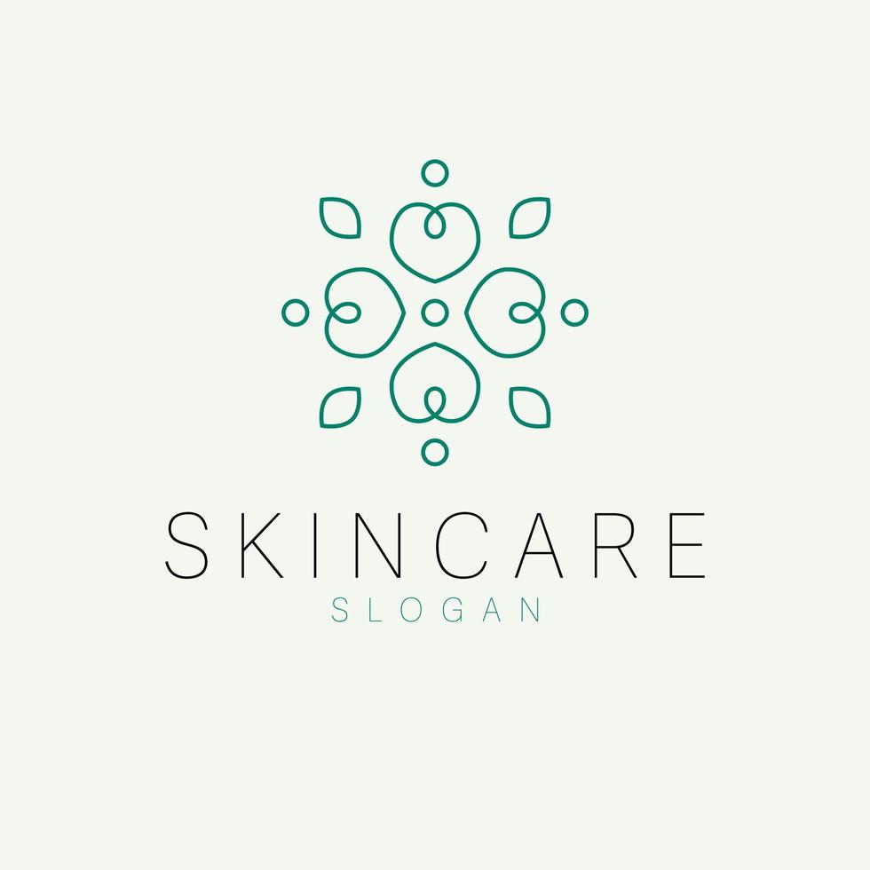 Abstract flower and leaves logo design. Cosmetics oe fashion logotype. Luxury and modern logo. vector