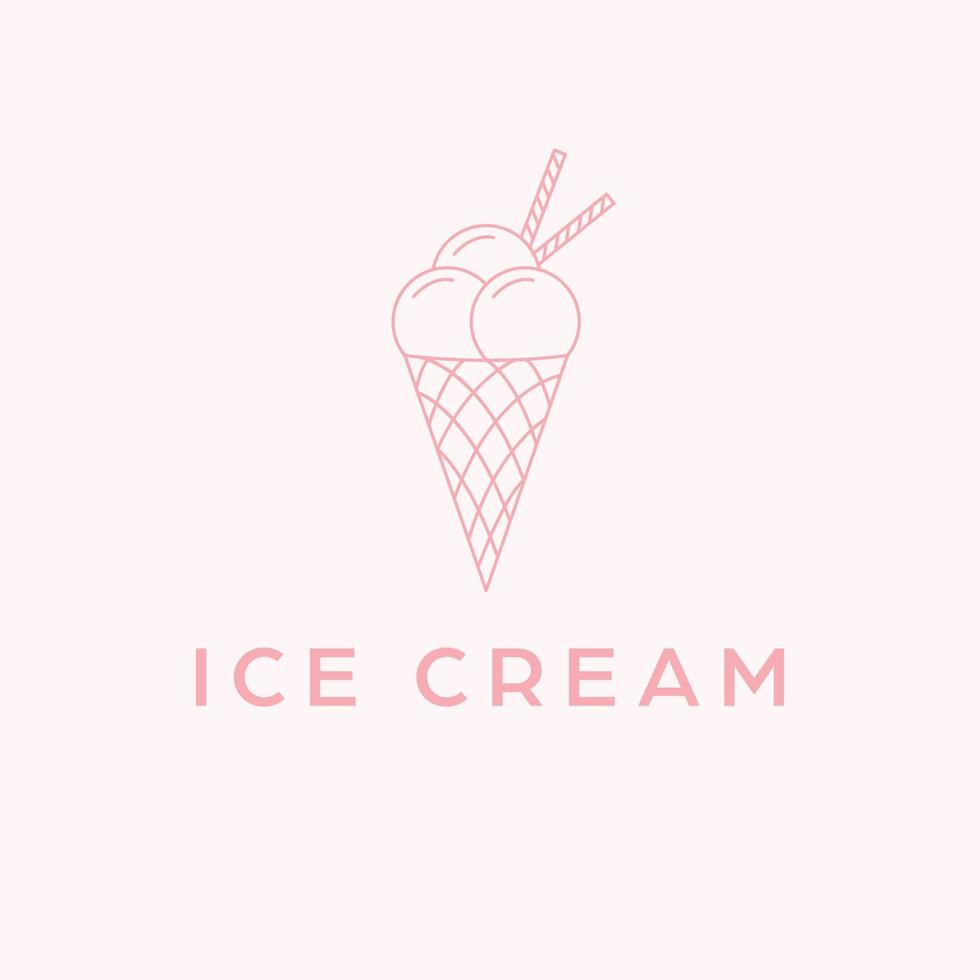 Ice cream logo design. Sweet ice cream vintage logotype. Cupcake logo template. vector