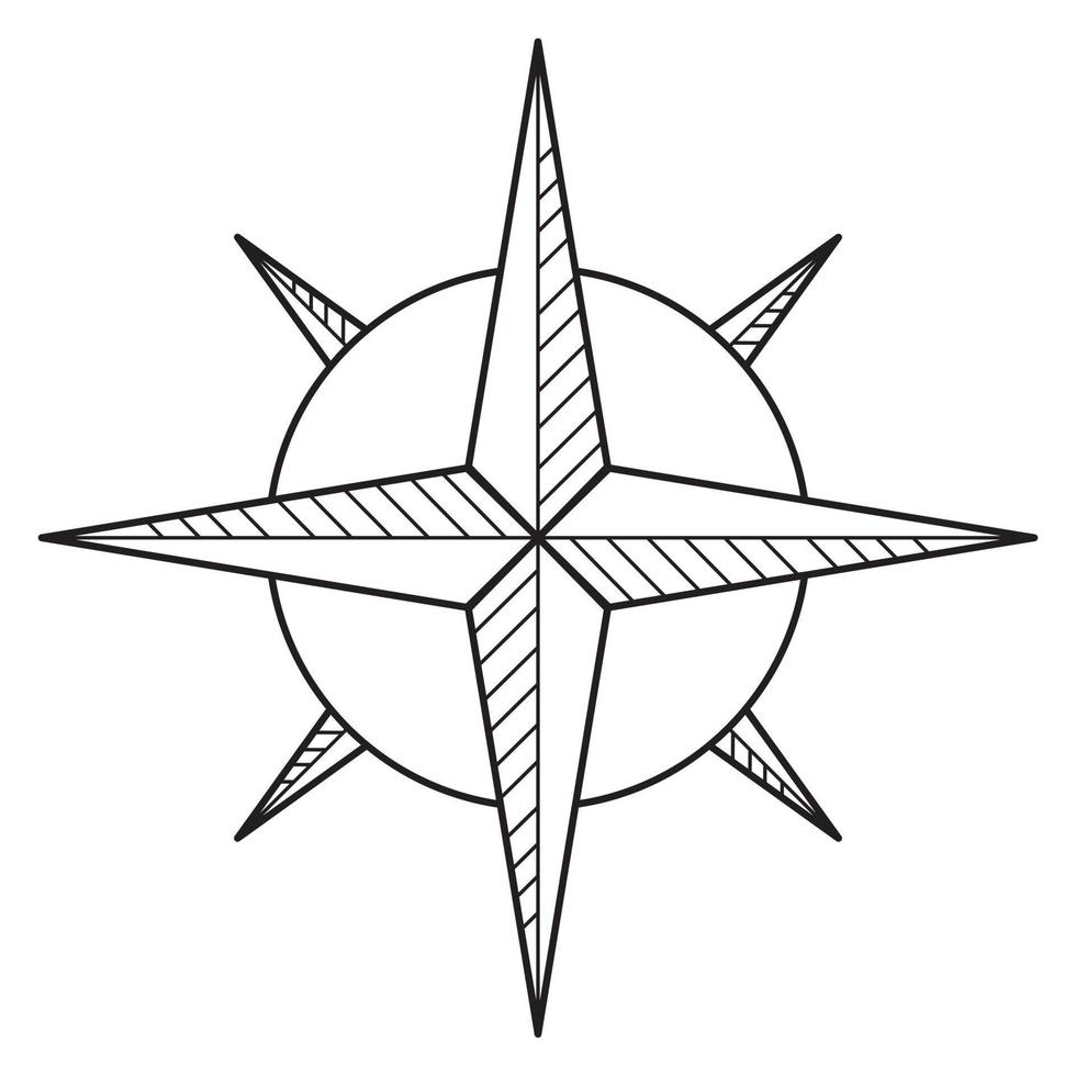 Abstract mariner's compass vector icon. Wind rose icon