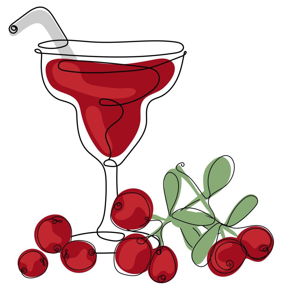 Cranberry fruit drink vector