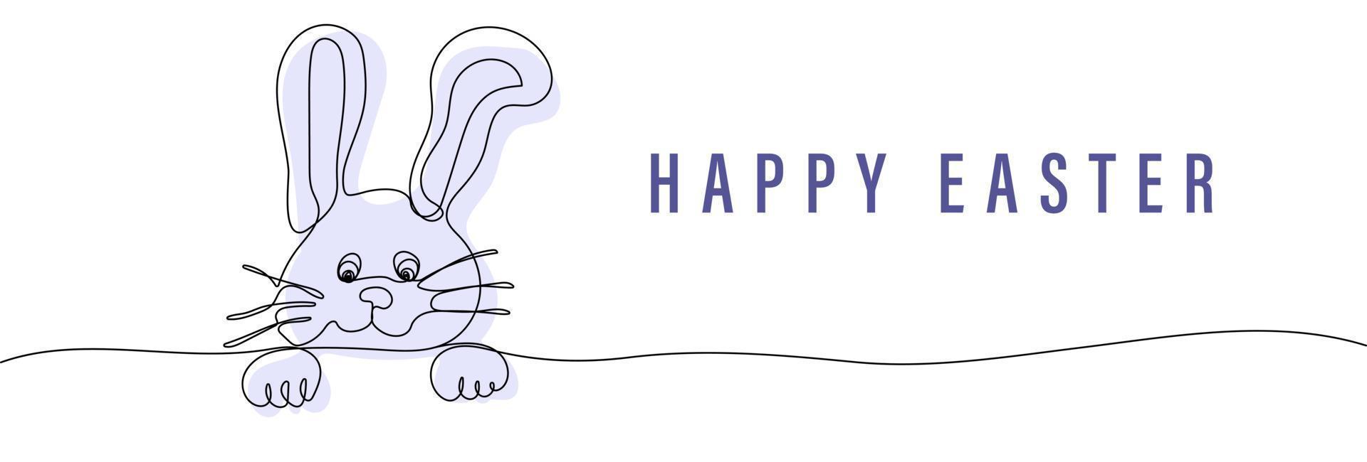 Continuous line drawing of easter rabbit vector