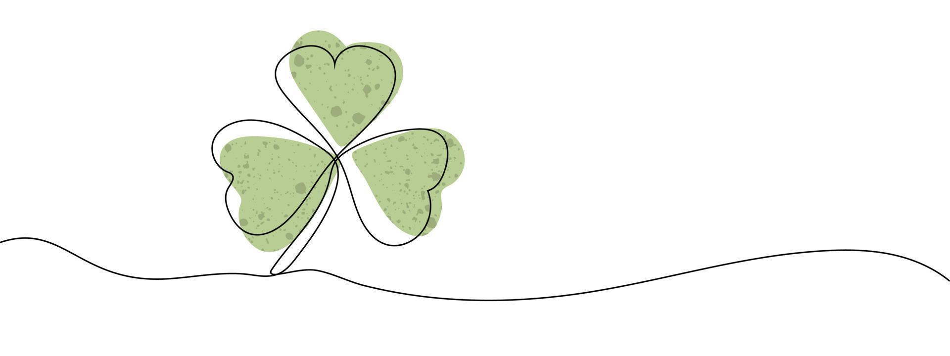 Clover three leaf line art vector