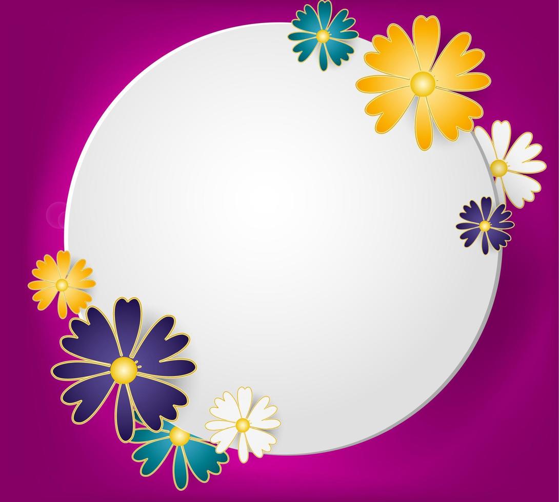 Delicate multicolored flowers on a pink background vector