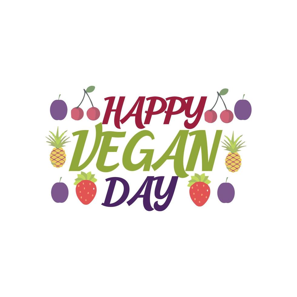 World Vegan Day Typography and Minimal T shirt design vector