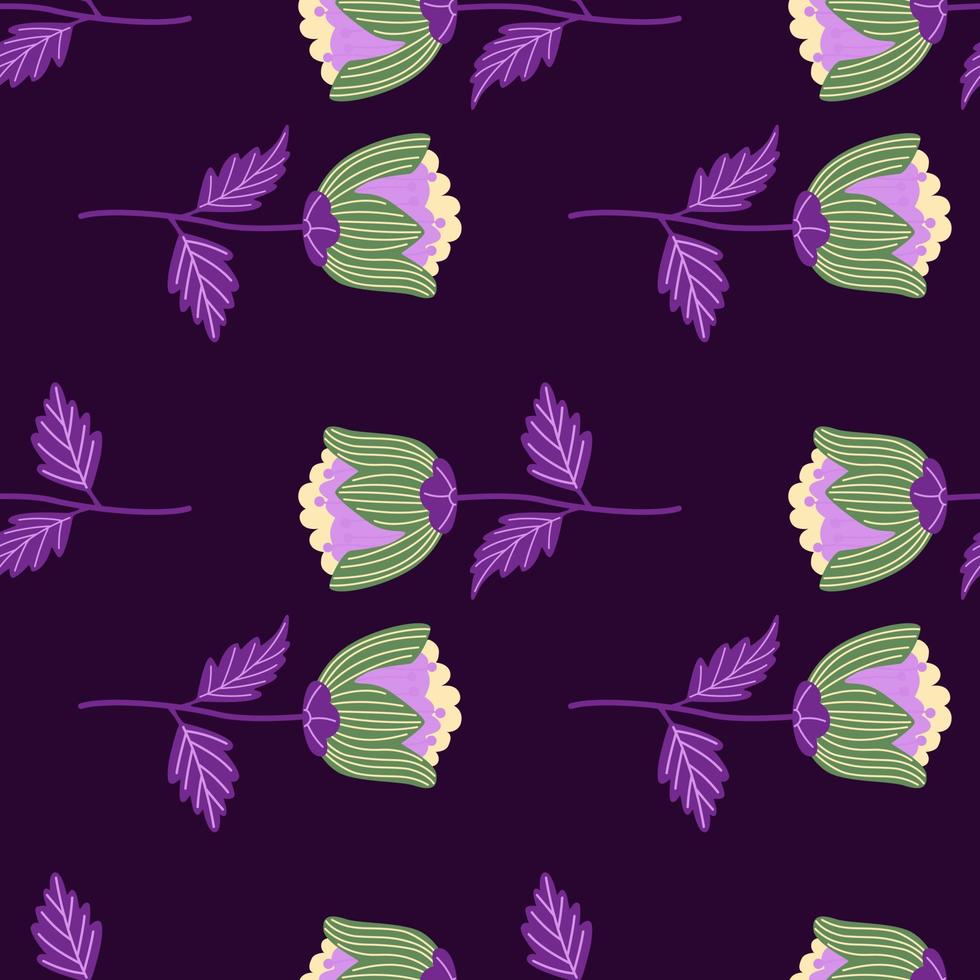 Stylize flower seamless pattern. Elegant botanical background. Abstract floral wallpaper. vector