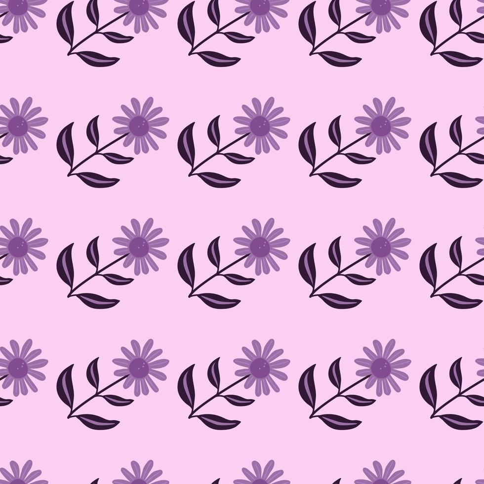 Simple flower seamless pattern. Elegant botanical background. Abstract floral wallpaper. vector
