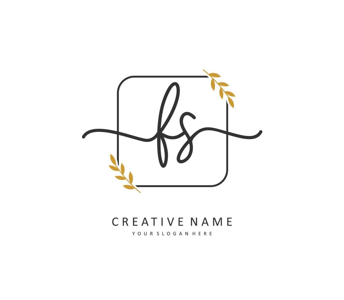 F S FS Initial letter handwriting and  signature logo. A concept handwriting initial logo with template element. vector