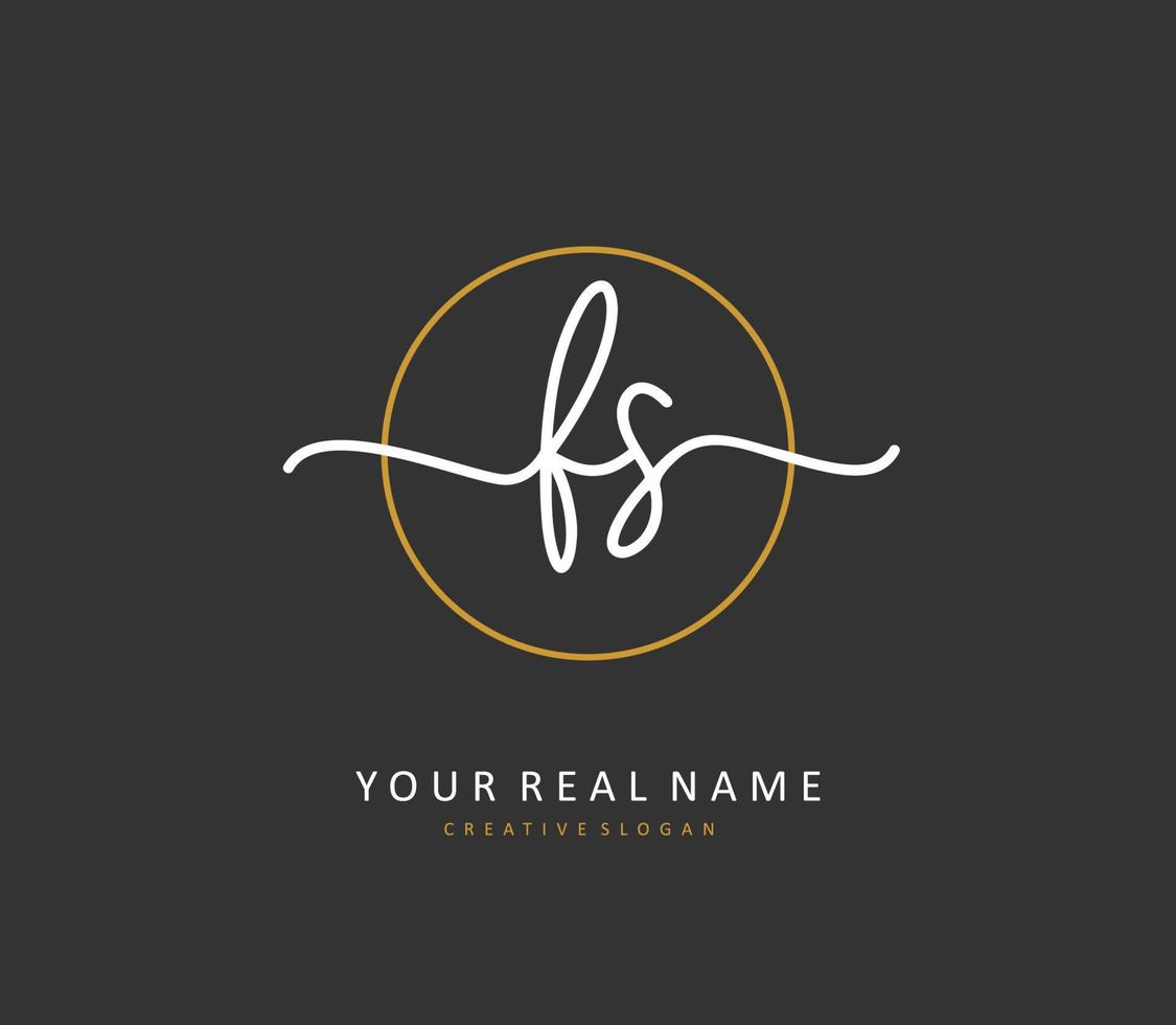 F S FS Initial letter handwriting and  signature logo. A concept handwriting initial logo with template element. vector