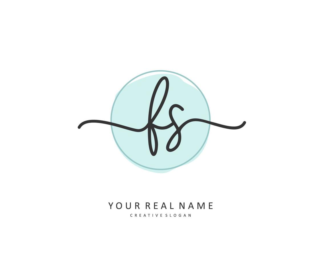 F S FS Initial letter handwriting and  signature logo. A concept handwriting initial logo with template element. vector