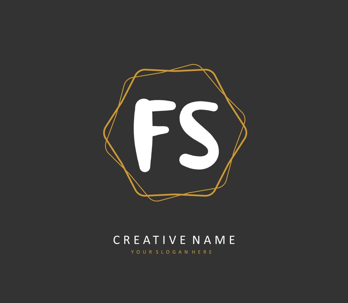 F s fs inicial letra escritura y firma logo. un concepto escritura inicial logo con modelo elemento. vector