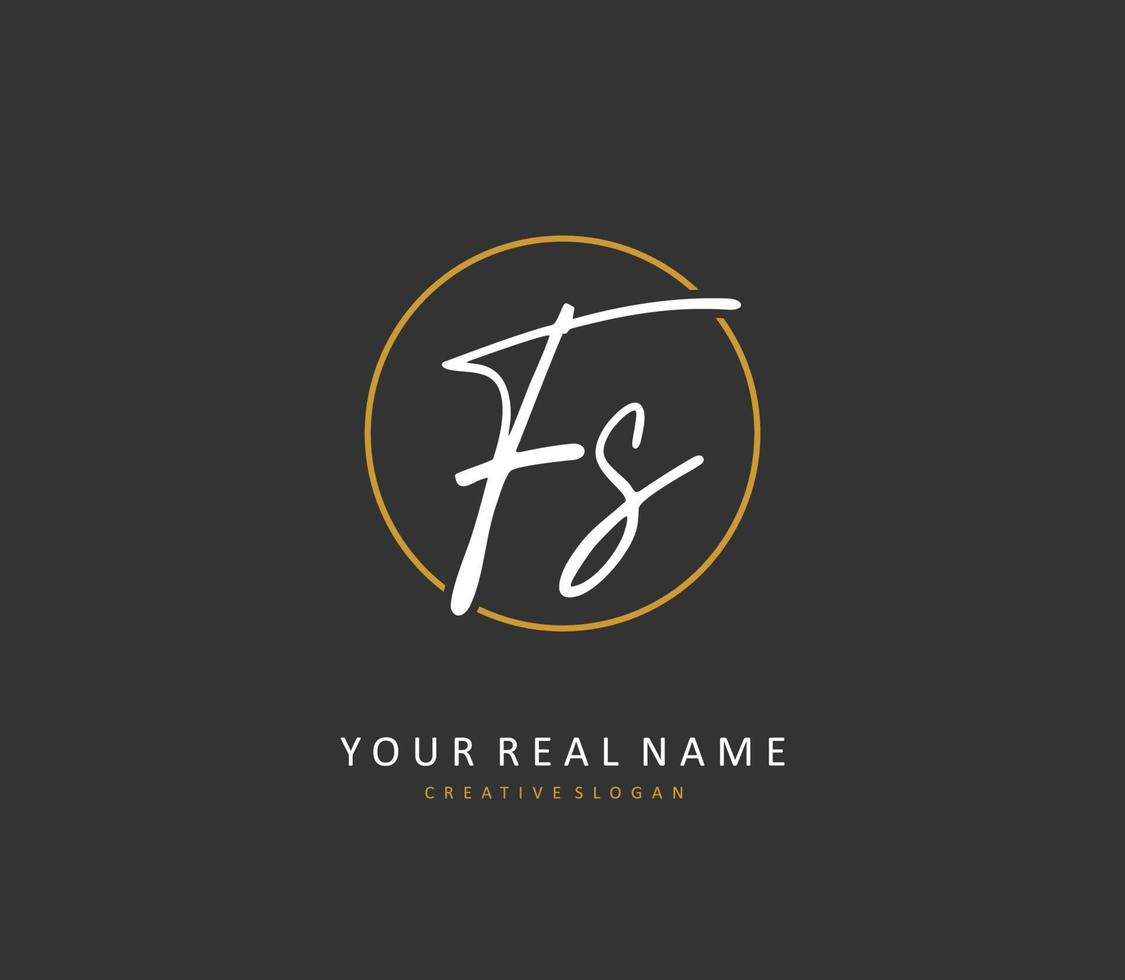 F S FS Initial letter handwriting and  signature logo. A concept handwriting initial logo with template element. vector