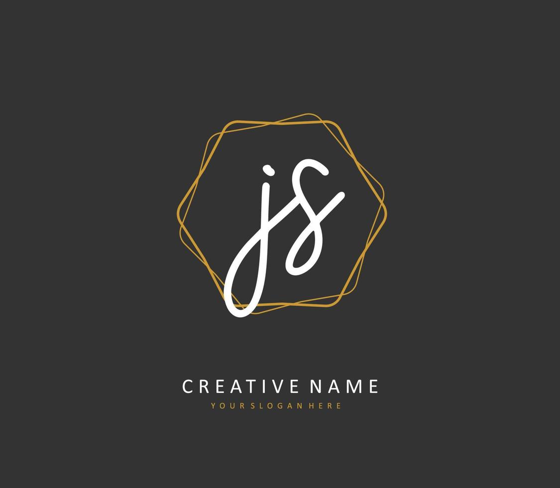 j s js inicial letra escritura y firma logo. un concepto escritura inicial logo con modelo elemento. vector