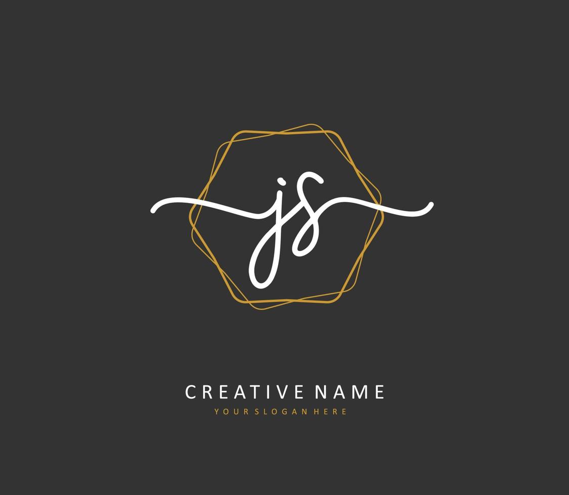 j s js inicial letra escritura y firma logo. un concepto escritura inicial logo con modelo elemento. vector