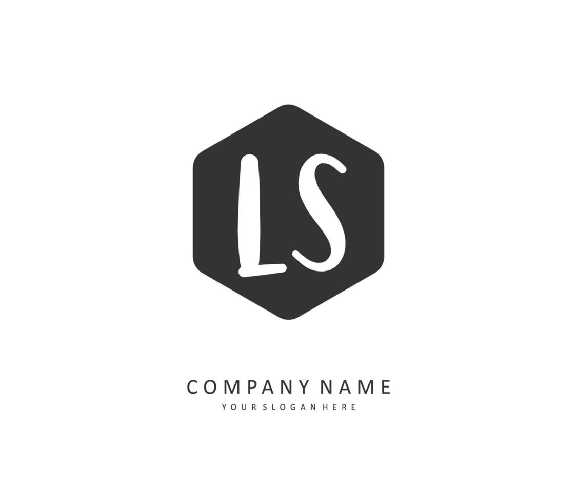 L S LS Initial letter handwriting and  signature logo. A concept handwriting initial logo with template element. vector