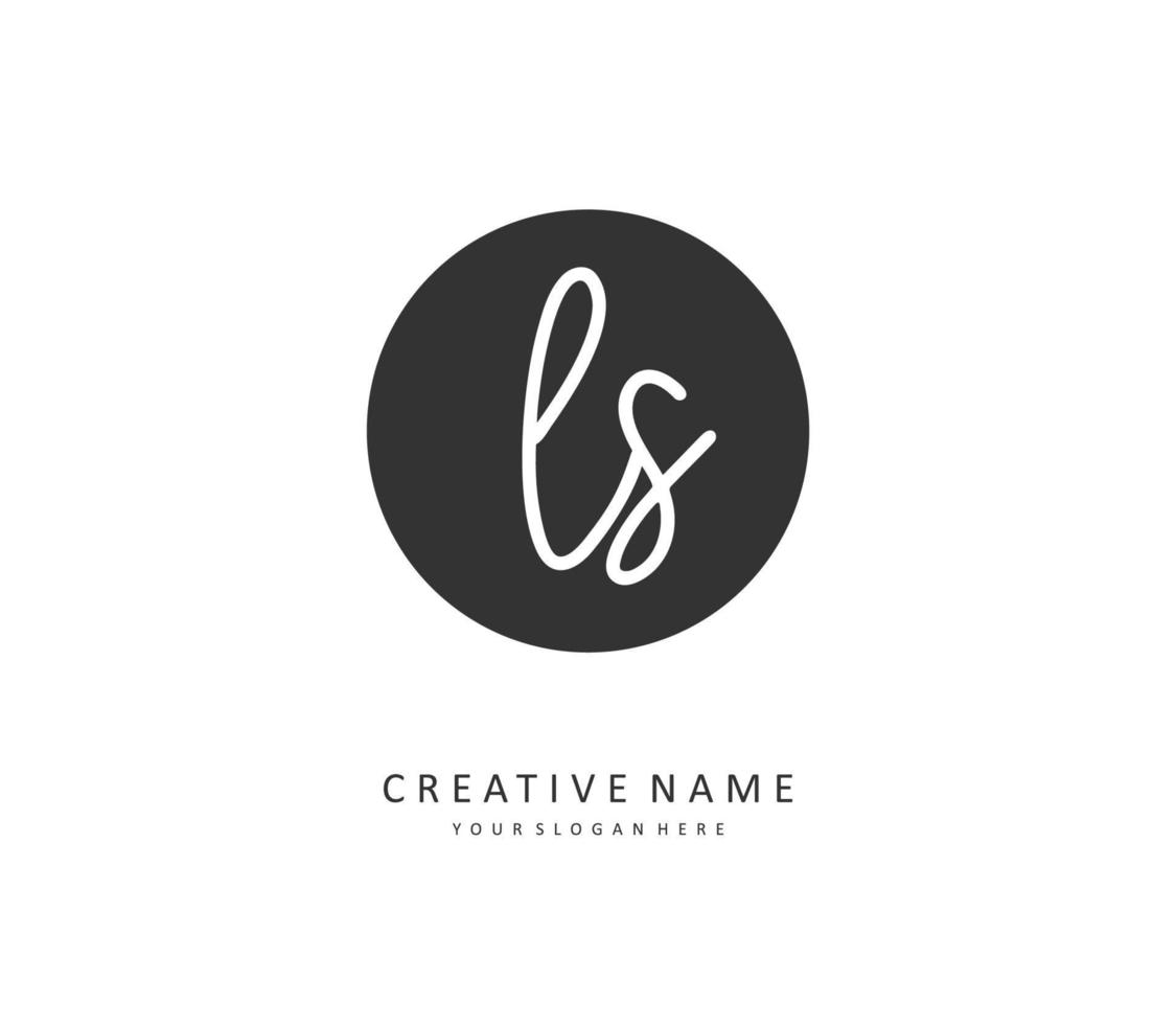 L S LS Initial letter handwriting and  signature logo. A concept handwriting initial logo with template element. vector