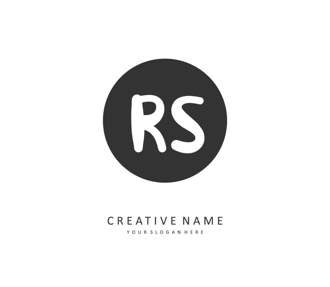 R S RS Initial letter handwriting and  signature logo. A concept handwriting initial logo with template element. vector