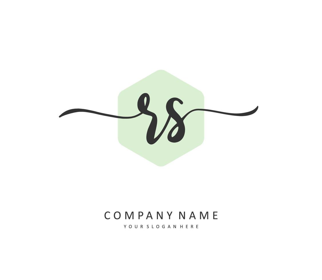 R S RS Initial letter handwriting and  signature logo. A concept handwriting initial logo with template element. vector