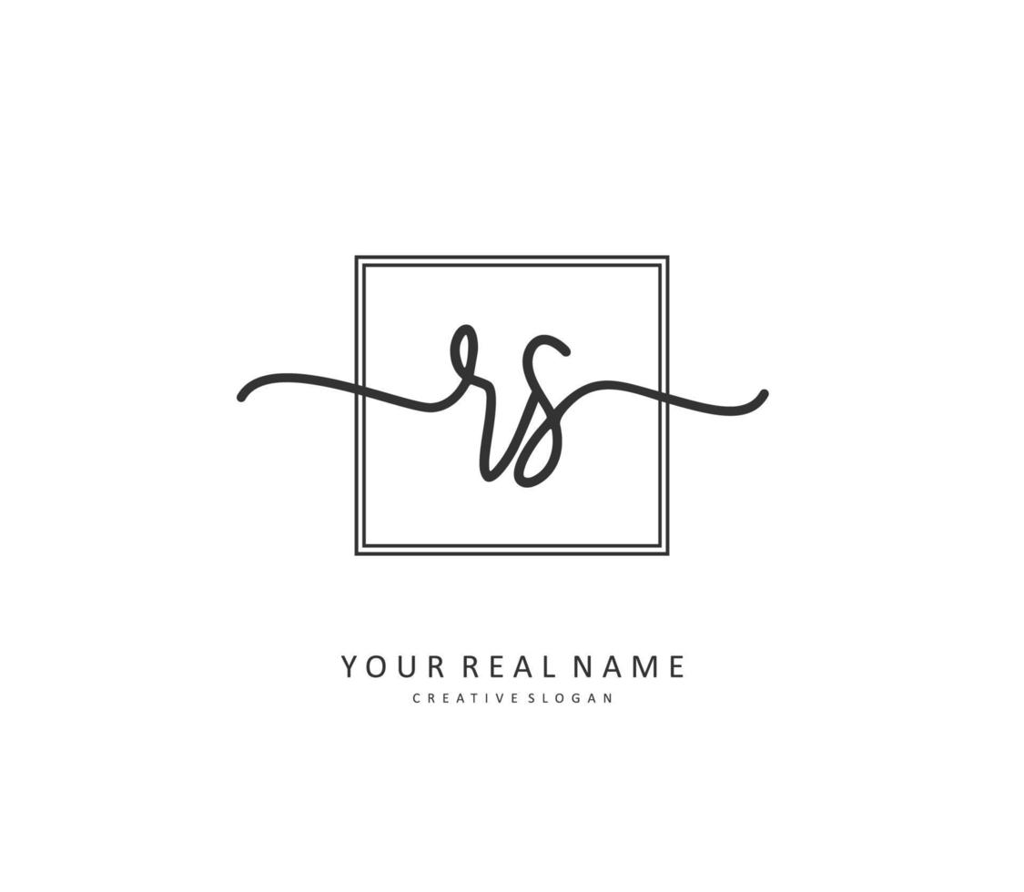 R S RS Initial letter handwriting and  signature logo. A concept handwriting initial logo with template element. vector