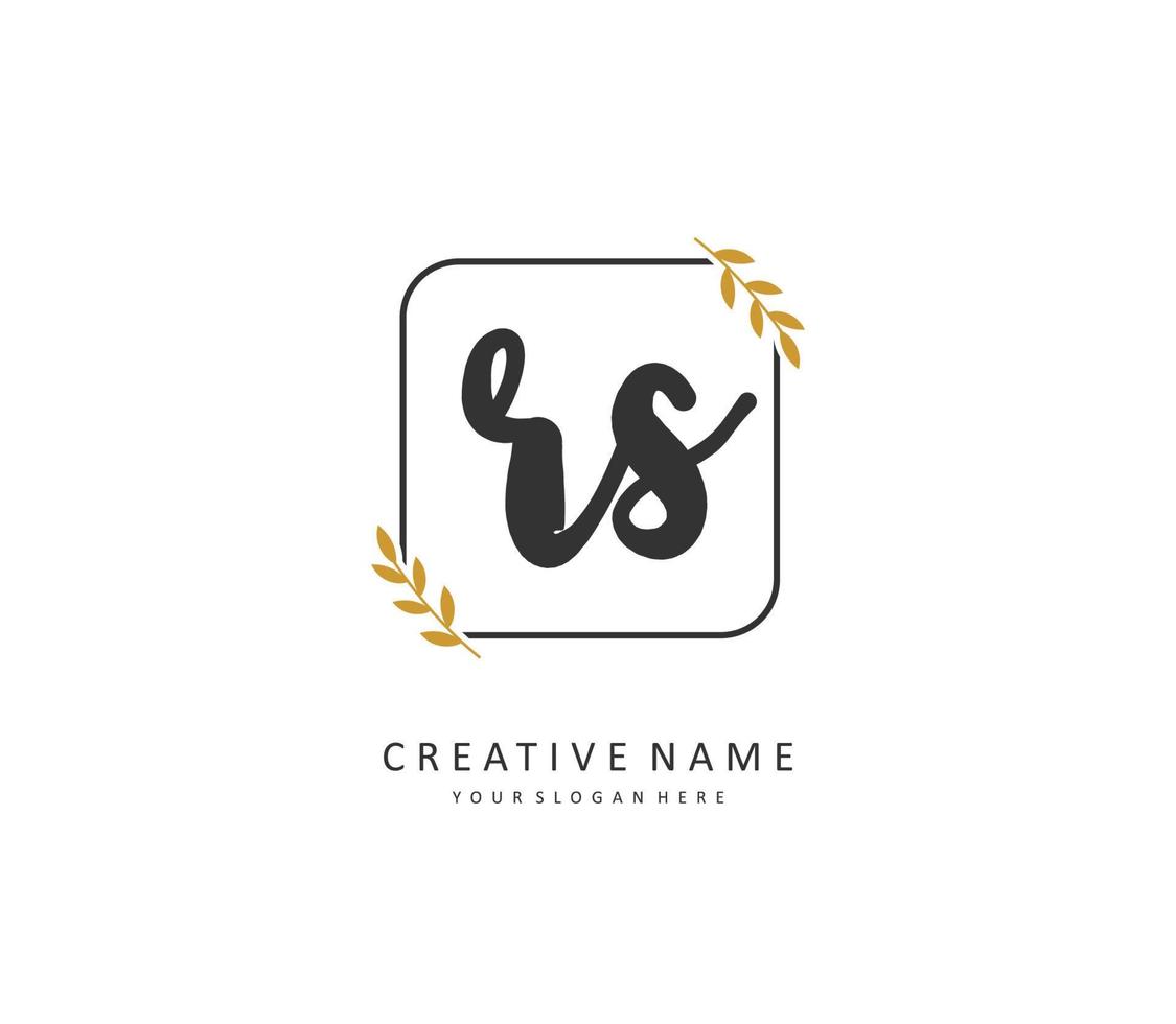 R S RS Initial letter handwriting and  signature logo. A concept handwriting initial logo with template element. vector