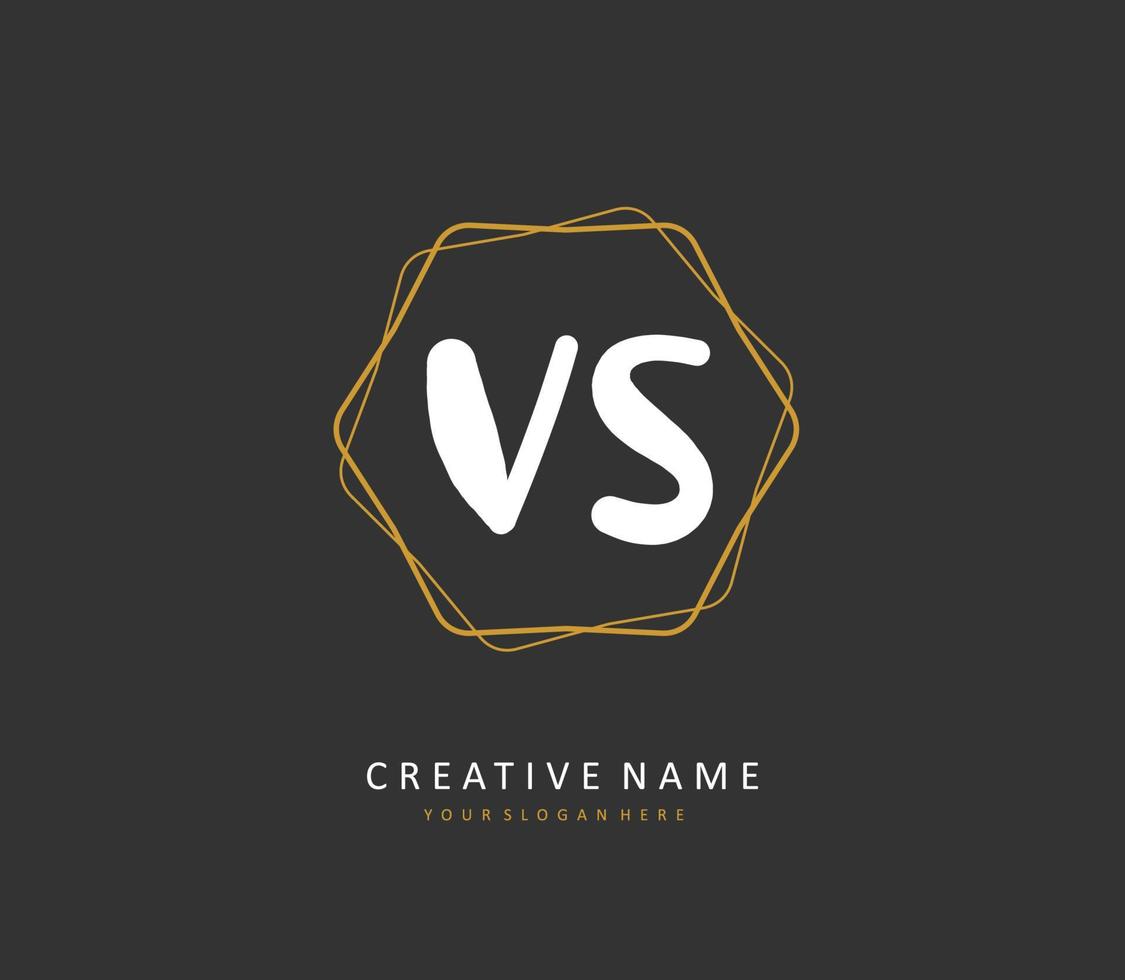 v s vs inicial letra escritura y firma logo. un concepto escritura inicial logo con modelo elemento. vector