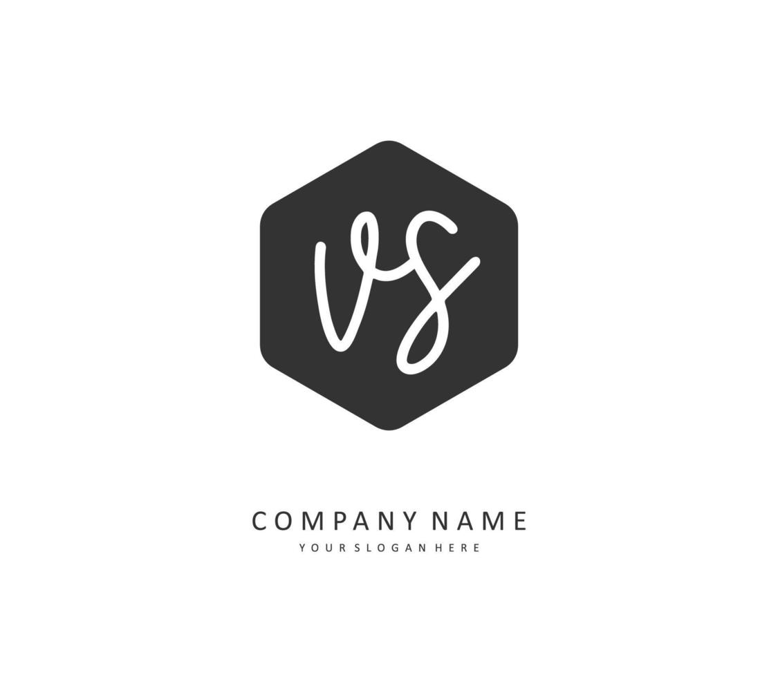 V S VS Initial letter handwriting and  signature logo. A concept handwriting initial logo with template element. vector