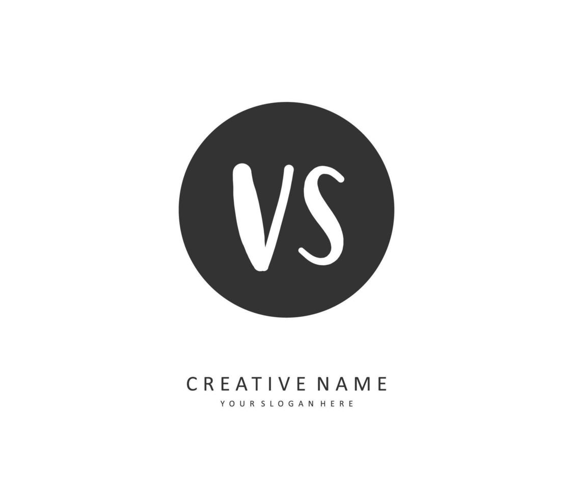 V S VS Initial letter handwriting and  signature logo. A concept handwriting initial logo with template element. vector