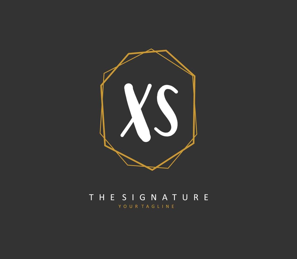 X s xs inicial letra escritura y firma logo. un concepto escritura inicial logo con modelo elemento. vector