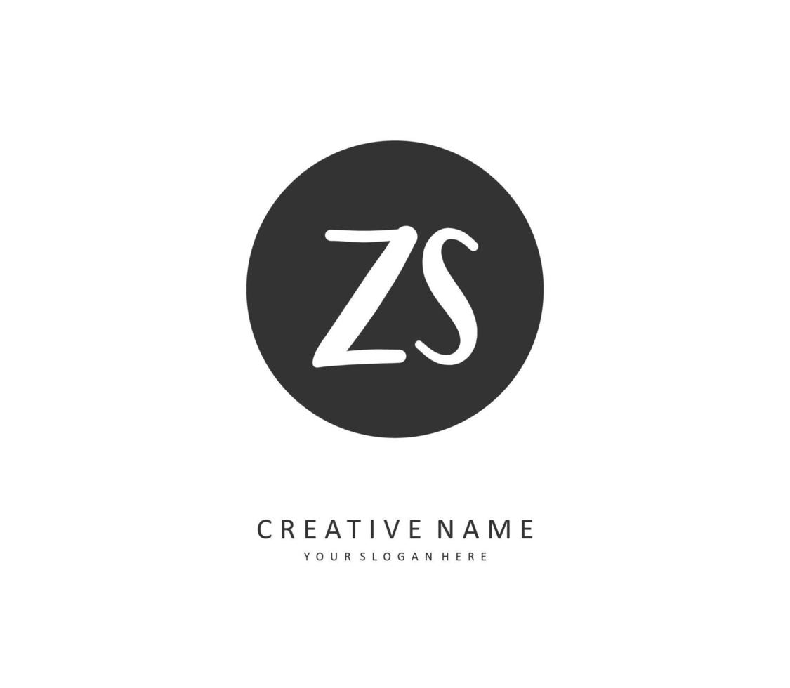 z s zs inicial letra escritura y firma logo. un concepto escritura inicial logo con modelo elemento. vector