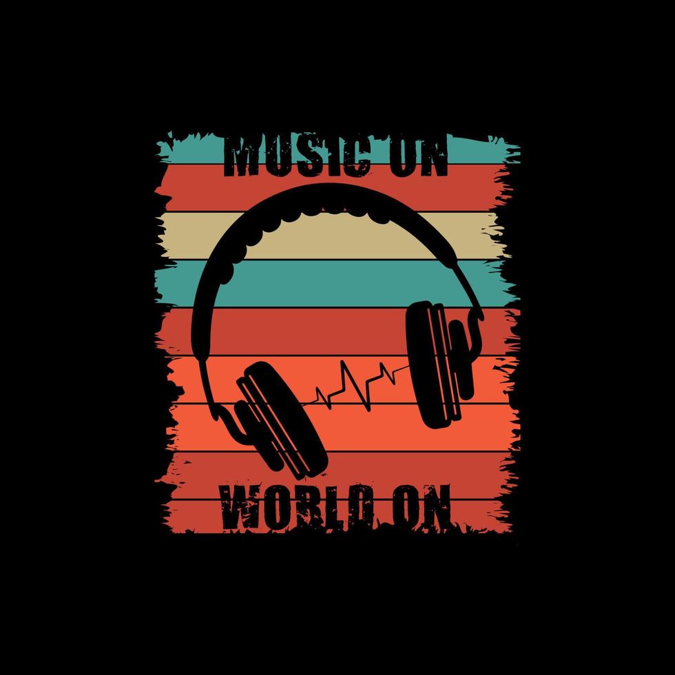 música tipografía y mínimo t camisa diseño vector