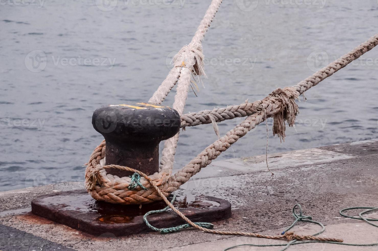 Rope on the dock photo