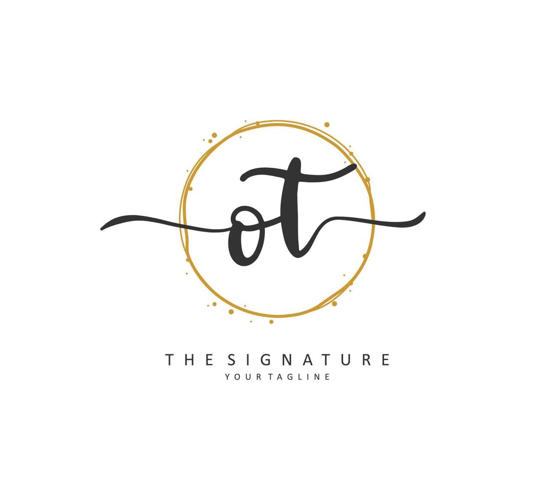 o t Antiguo Testamento inicial letra escritura y firma logo. un concepto escritura inicial logo con modelo elemento. vector