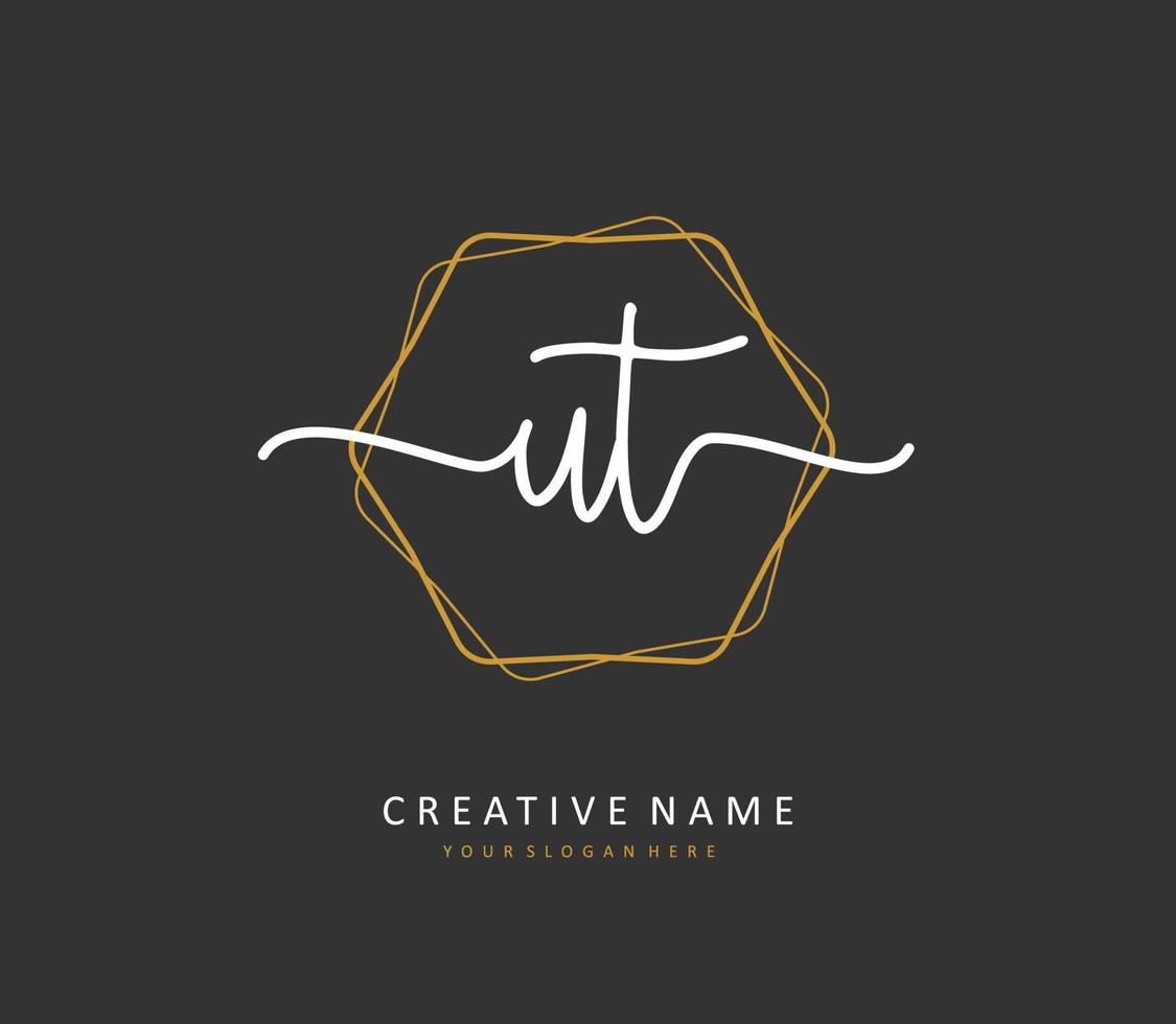 tu t Utah inicial letra escritura y firma logo. un concepto escritura inicial logo con modelo elemento. vector