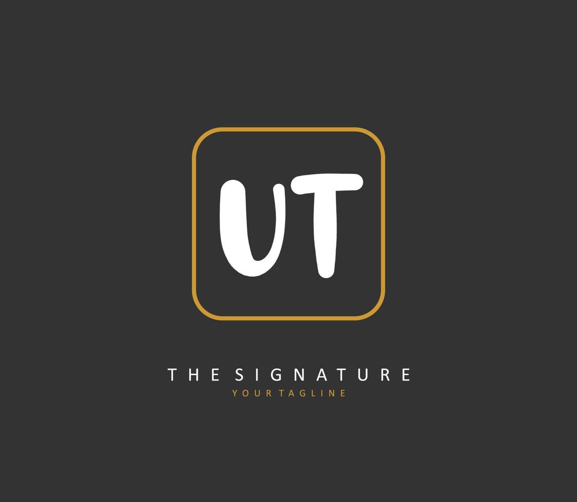 tu t Utah inicial letra escritura y firma logo. un concepto escritura inicial logo con modelo elemento. vector