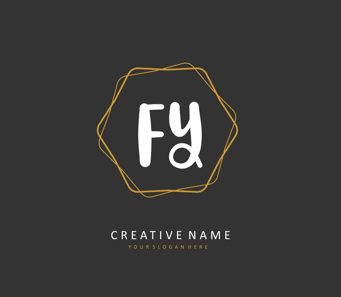 fy inicial letra escritura y firma logo. un concepto escritura inicial logo con modelo elemento. vector