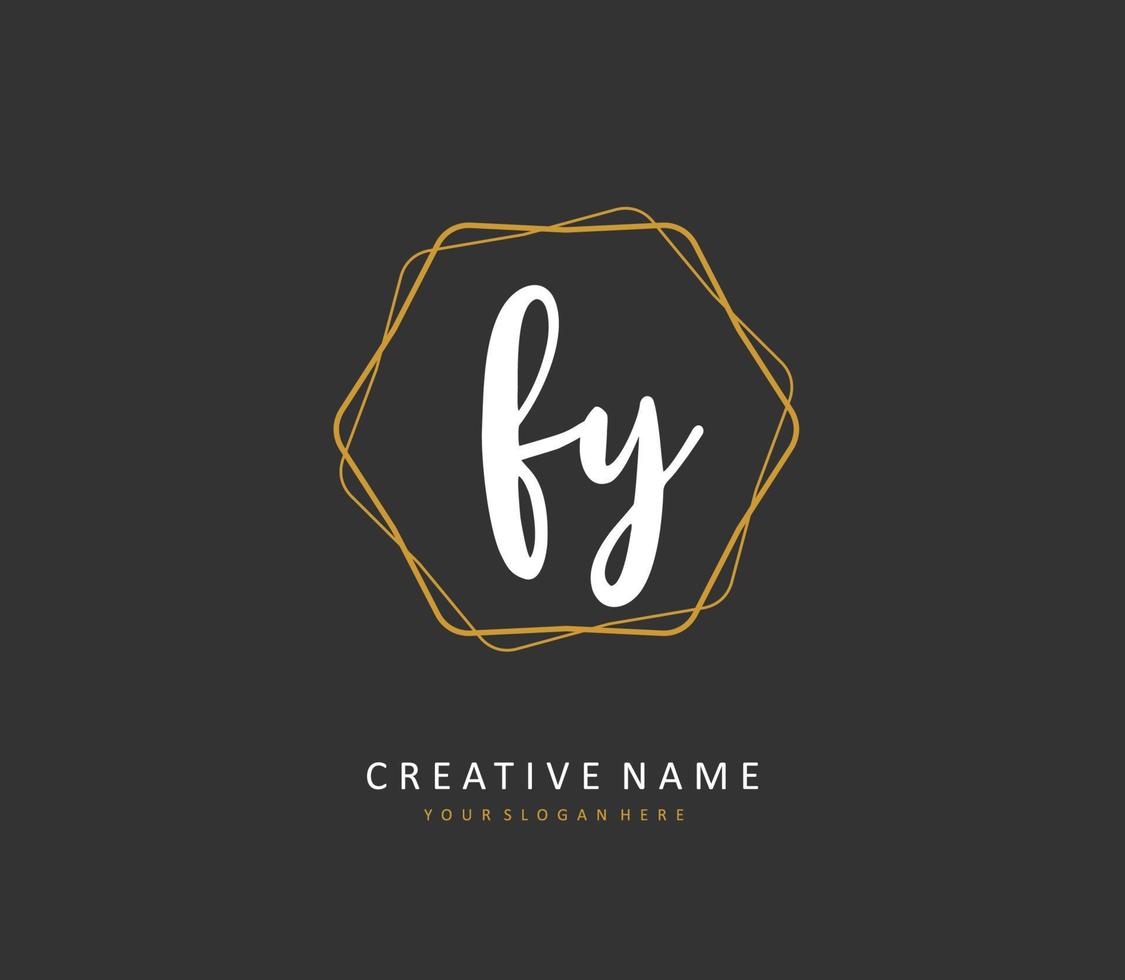 FY Initial letter handwriting and  signature logo. A concept handwriting initial logo with template element. vector