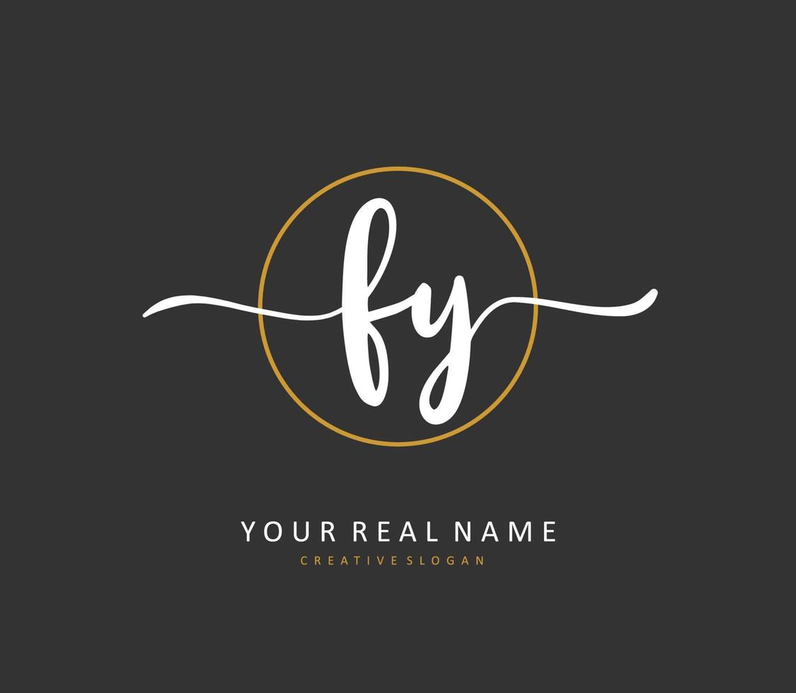 FY Initial letter handwriting and  signature logo. A concept handwriting initial logo with template element. vector