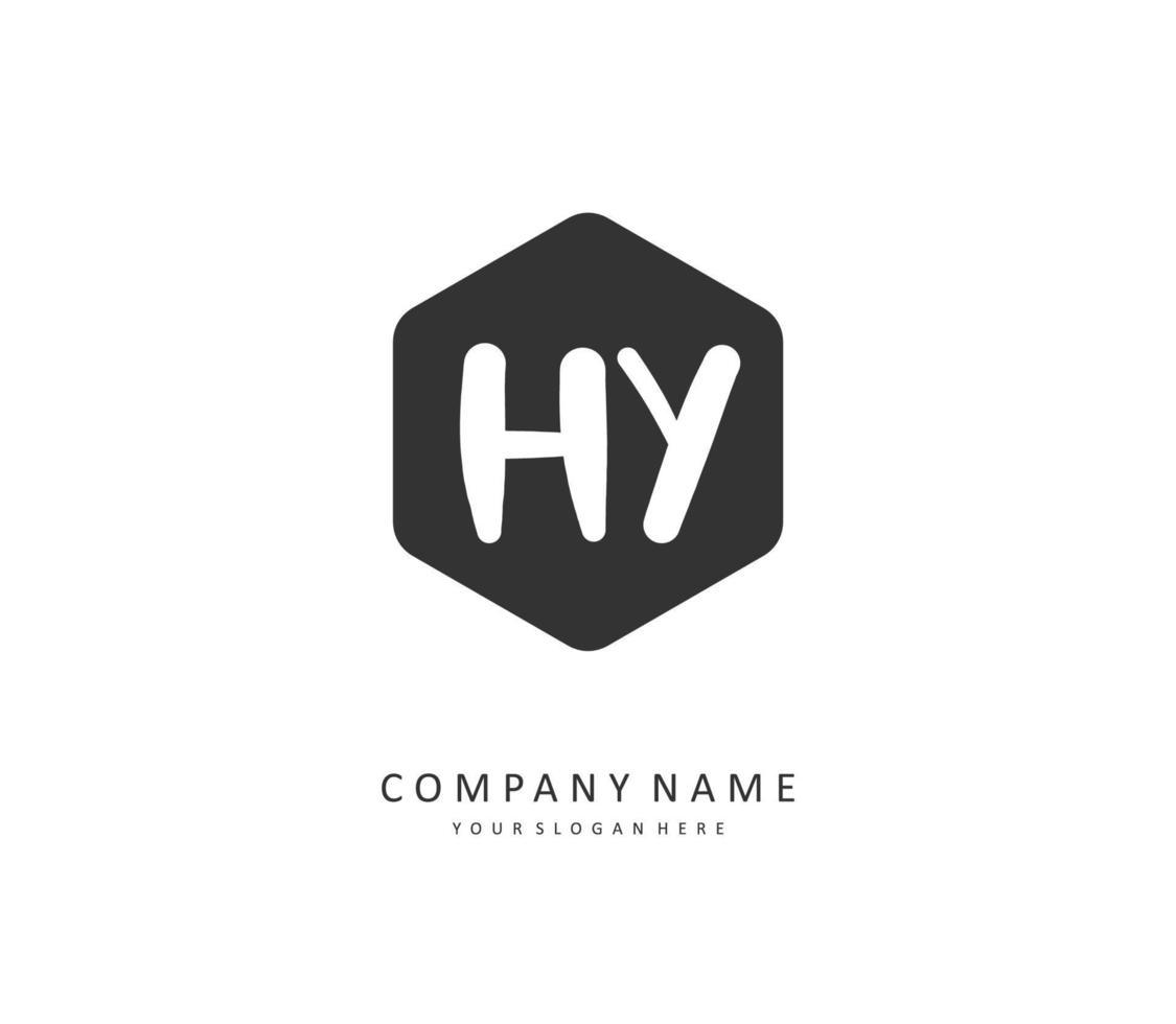 HY Initial letter handwriting and  signature logo. A concept handwriting initial logo with template element. vector