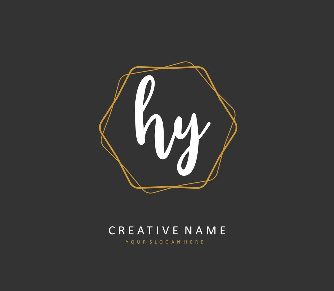 hy inicial letra escritura y firma logo. un concepto escritura inicial logo con modelo elemento. vector