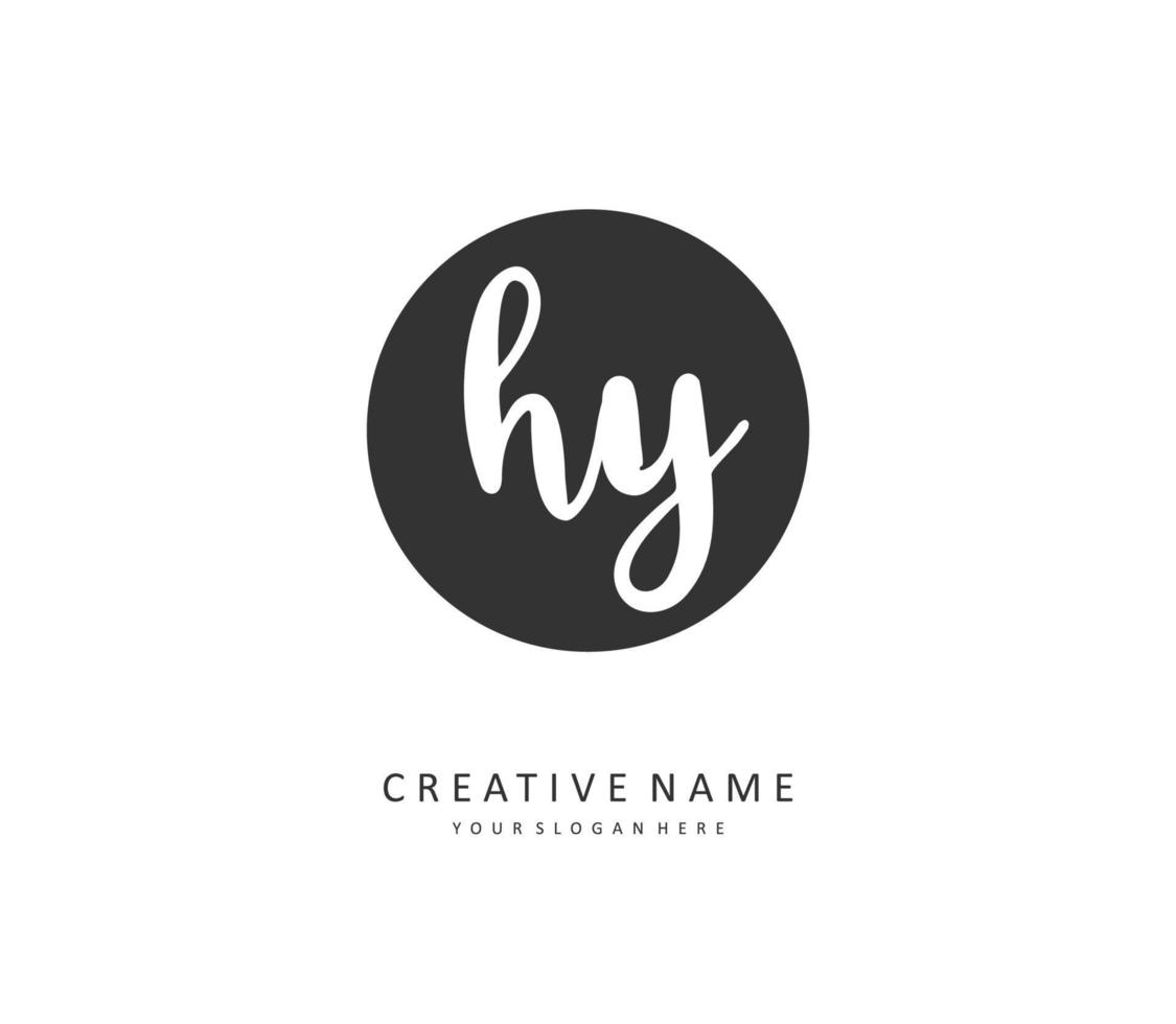 hy inicial letra escritura y firma logo. un concepto escritura inicial logo con modelo elemento. vector