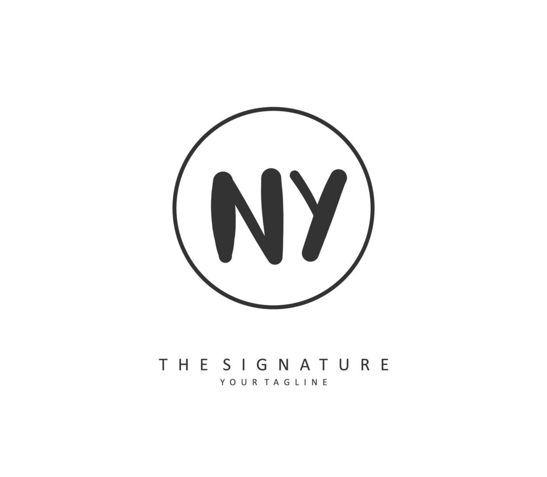 Nueva York inicial letra escritura y firma logo. un concepto escritura inicial logo con modelo elemento. vector