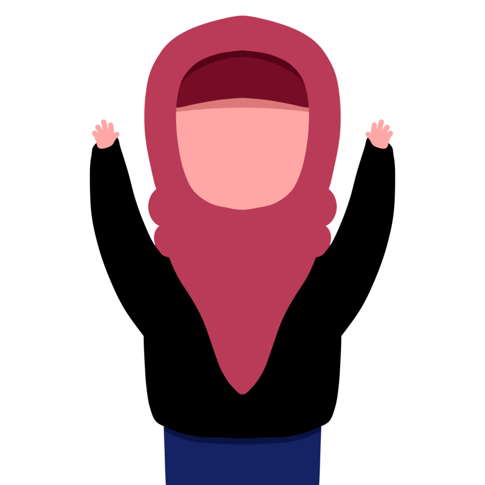 niña hijab muslimah ramadhan dibujos animados png