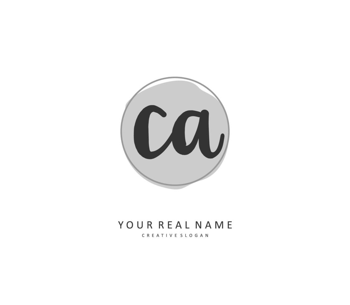 C A CA Initial letter handwriting and  signature logo. A concept handwriting initial logo with template element. vector