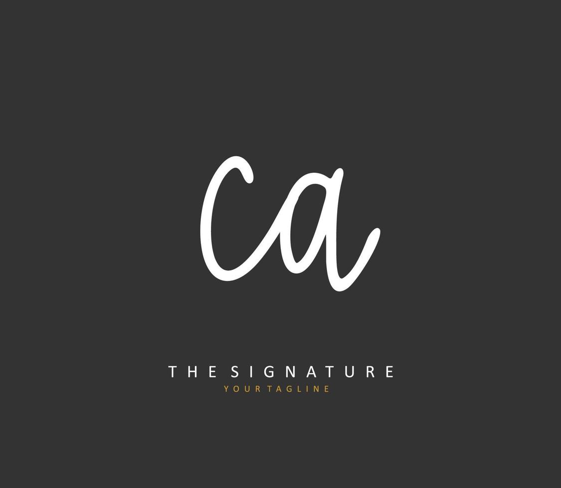 C A CA Initial letter handwriting and  signature logo. A concept handwriting initial logo with template element. vector