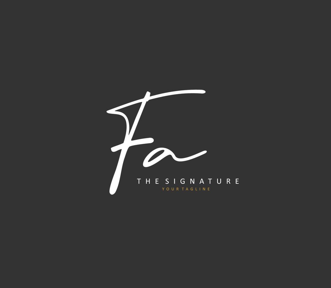 F A FA Initial letter handwriting and  signature logo. A concept handwriting initial logo with template element. vector