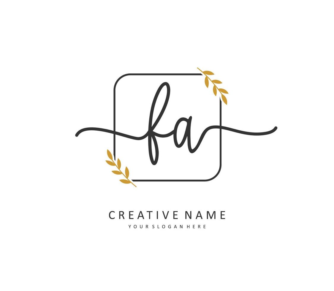 F A FA Initial letter handwriting and  signature logo. A concept handwriting initial logo with template element. vector