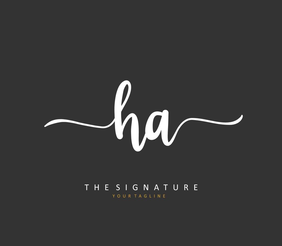 h un decir ah inicial letra escritura y firma logo. un concepto escritura inicial logo con modelo elemento. vector