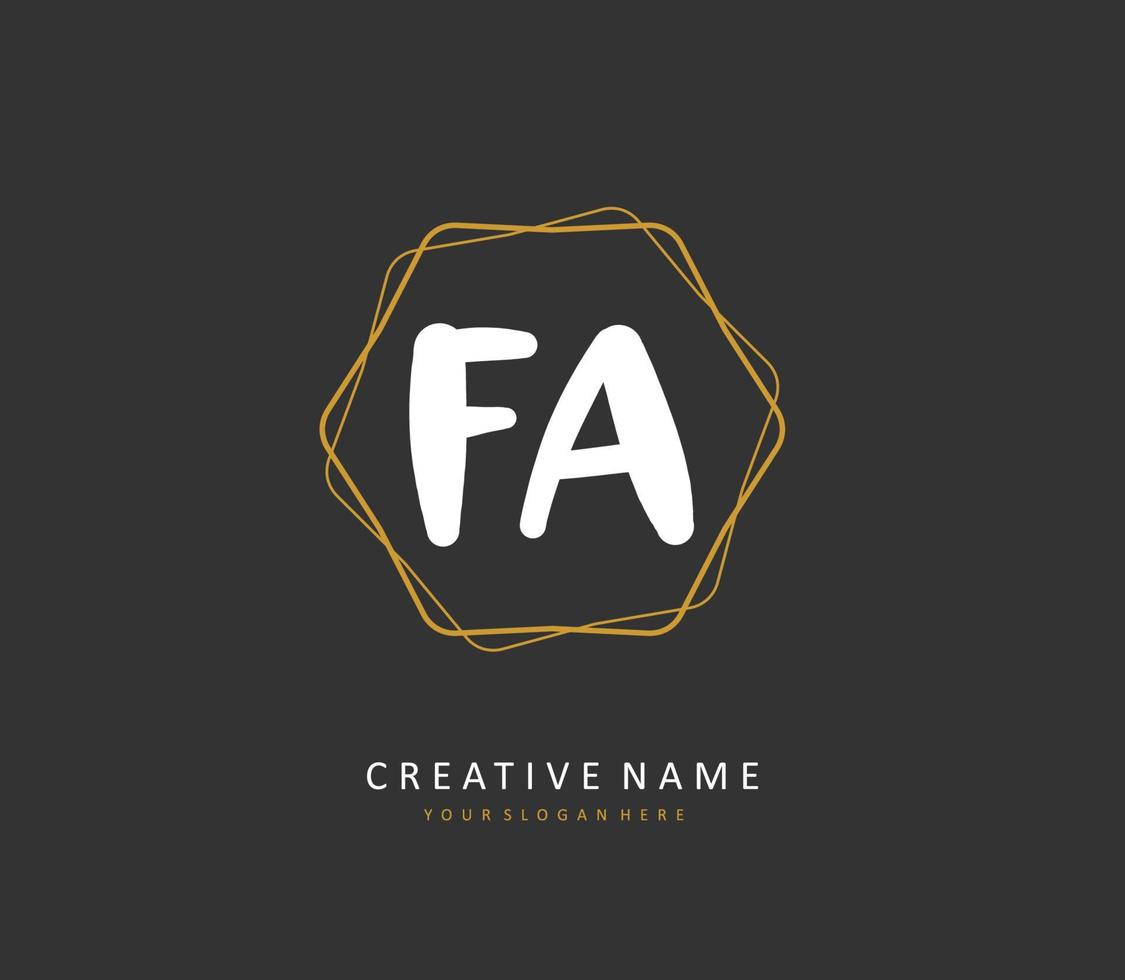 F un fa inicial letra escritura y firma logo. un concepto escritura inicial logo con modelo elemento. vector