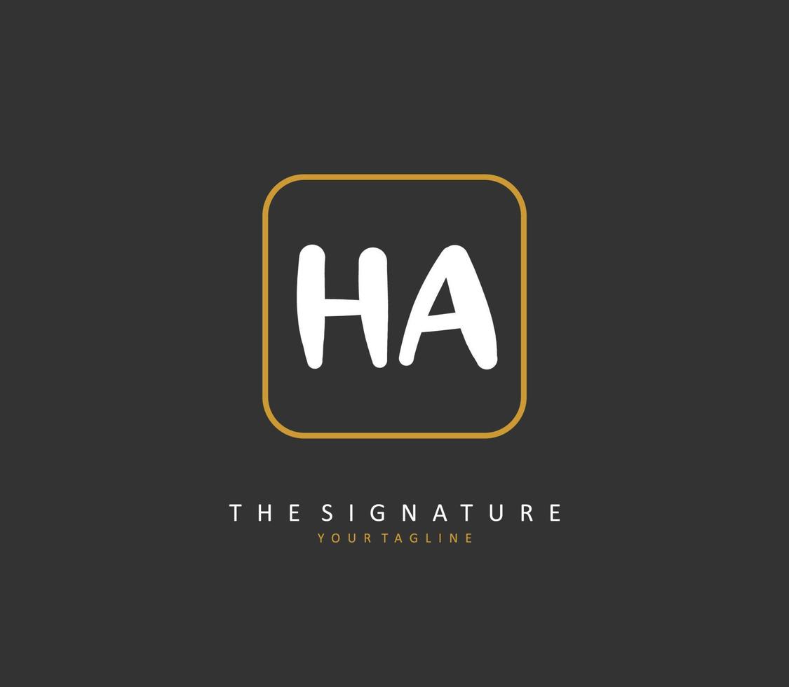 H A HA Initial letter handwriting and  signature logo. A concept handwriting initial logo with template element. vector