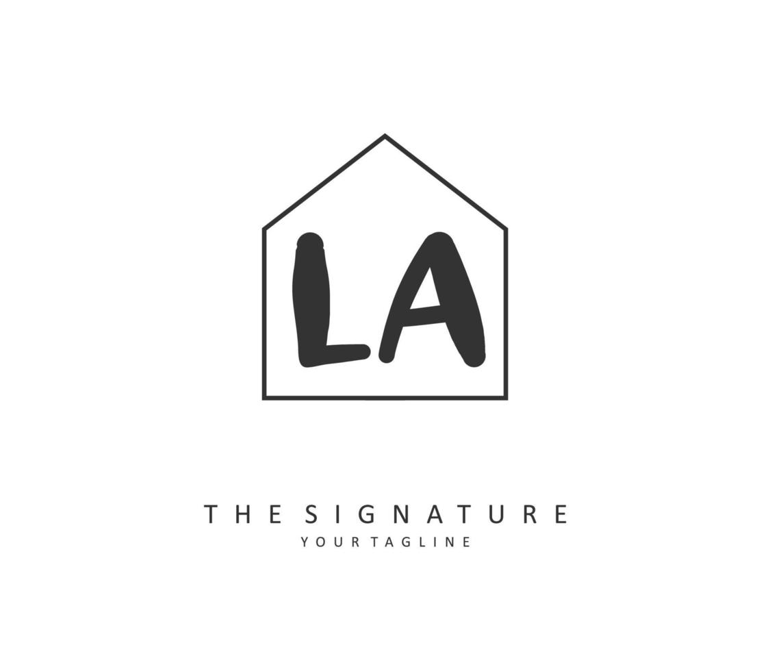 L A LA Initial letter handwriting and  signature logo. A concept handwriting initial logo with template element. vector