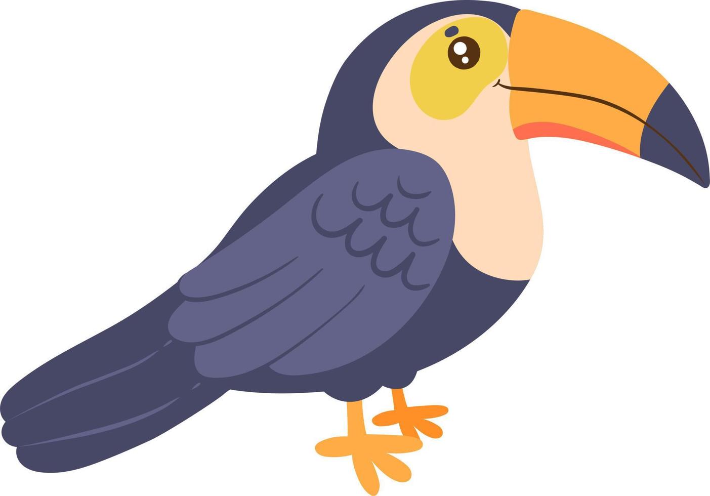 Adorable and Cute Toucan Bird Flat Vector Illustration